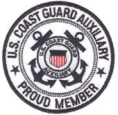 Picture of Patch saying U.S. Coast Guard Auxiliary Proud Member